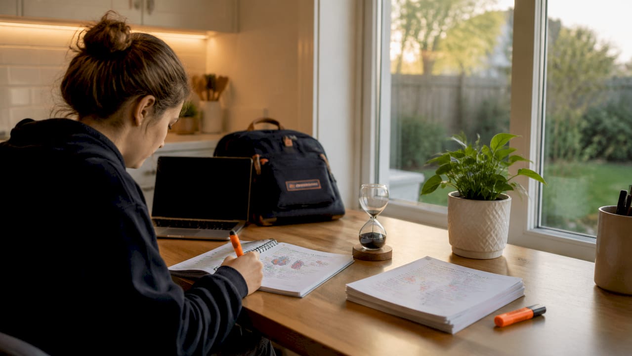 Organized distraction-free study desk setup