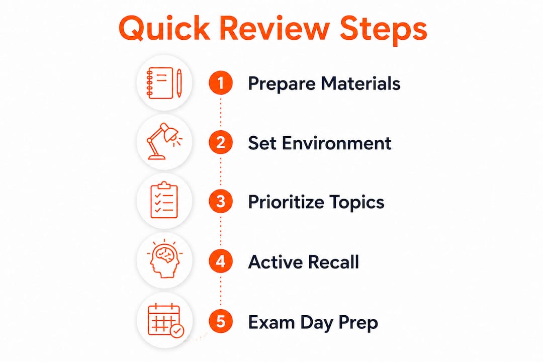 Infographic illustrating quick review steps