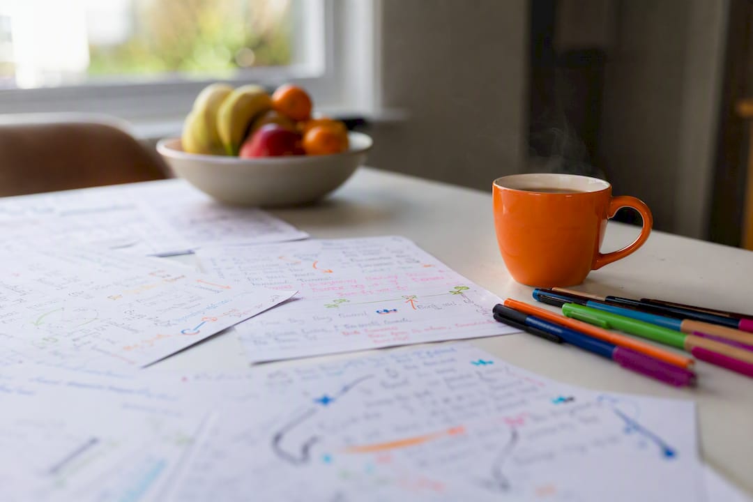 Annotated handwritten lecture notes with symbols