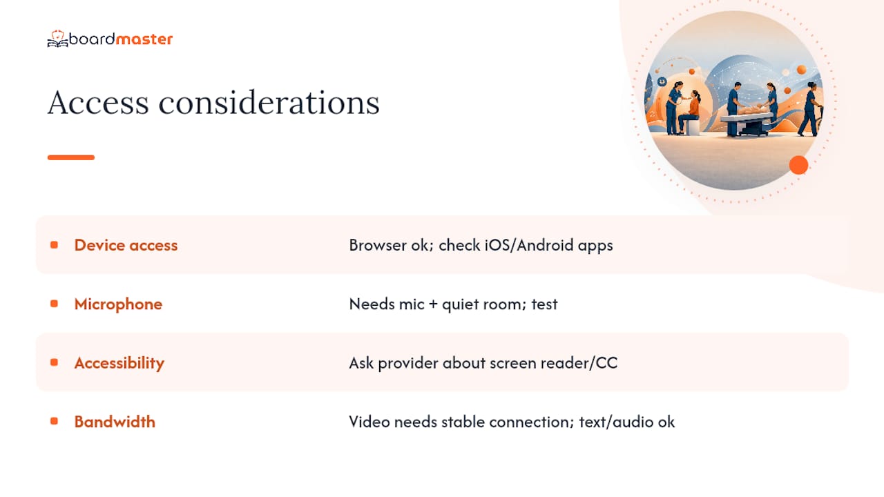 Clinical platform access considerations diagram