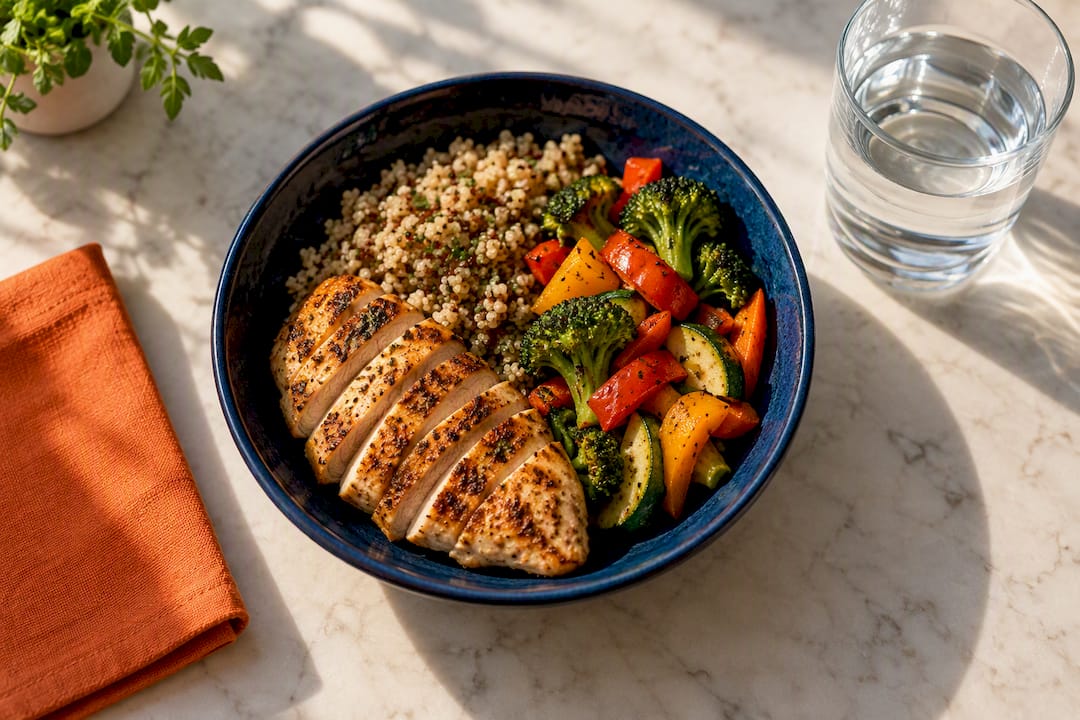 Balanced meal and water supporting study recovery