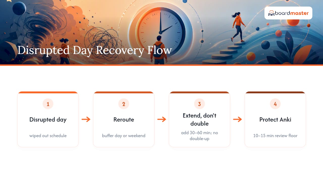 Study plan recovery workflow after disruption