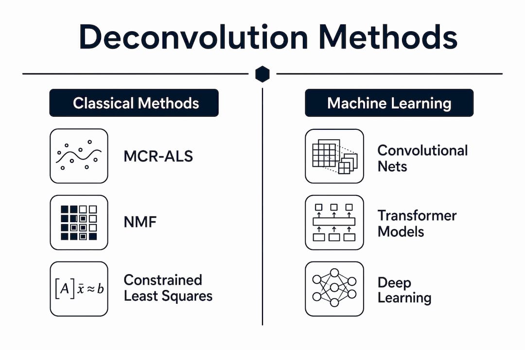 Infographic comparing classical and machine learning spectral methods