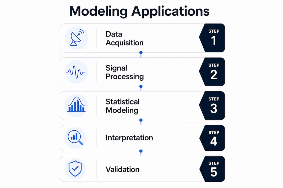 Infographic showing statistical modeling process steps