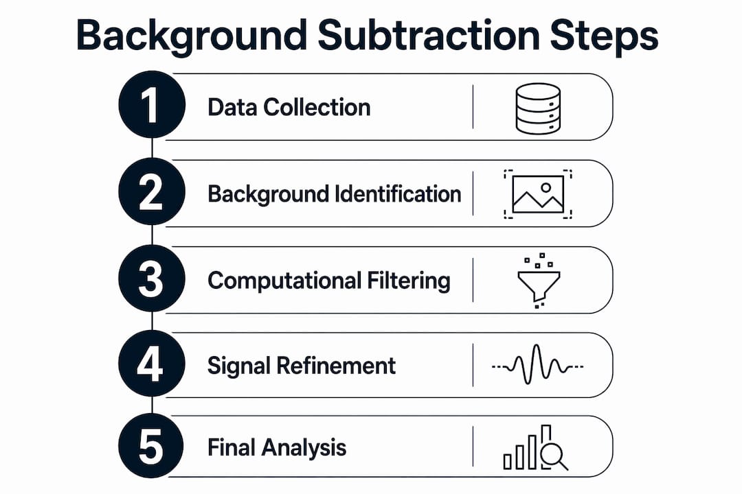 Infographic illustrating background subtraction process steps