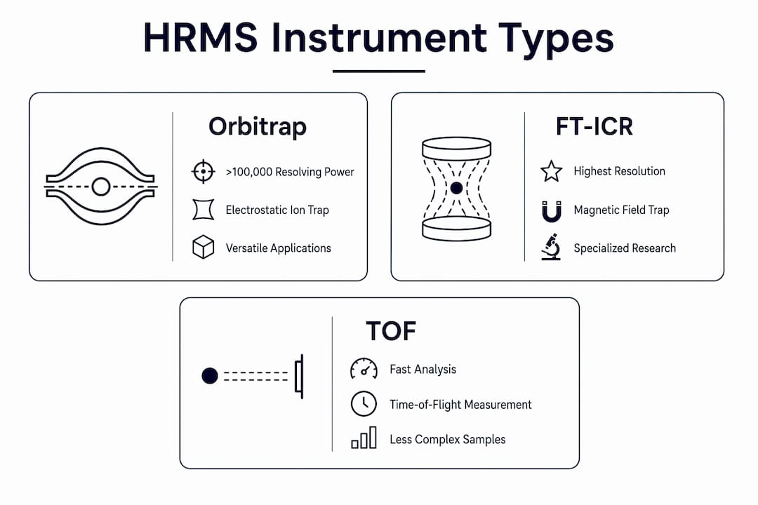 Infographic comparing major HRMS instrument types