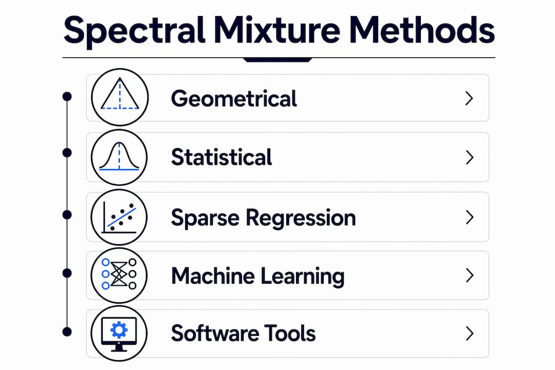Infographic illustrating main spectral mixture analysis methods