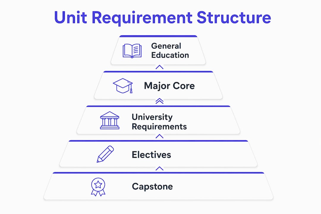 Infographic depicting major unit requirement components