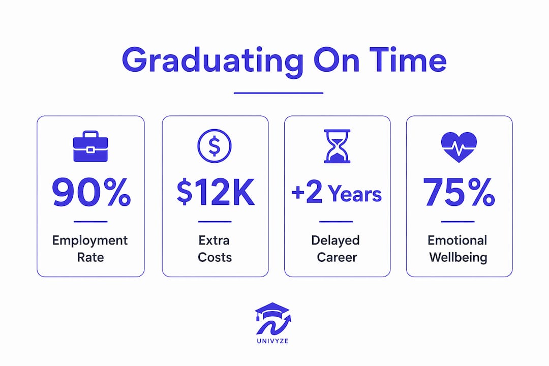 Infographic showing key graduation on time statistics