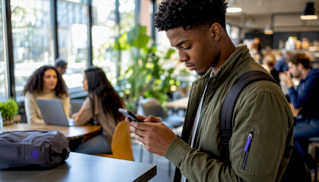 Student scheduling advising appointment on phone