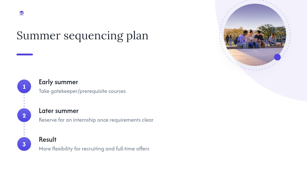 Summer Courses and Your Internship or Job Placement Timeline — overview diagram