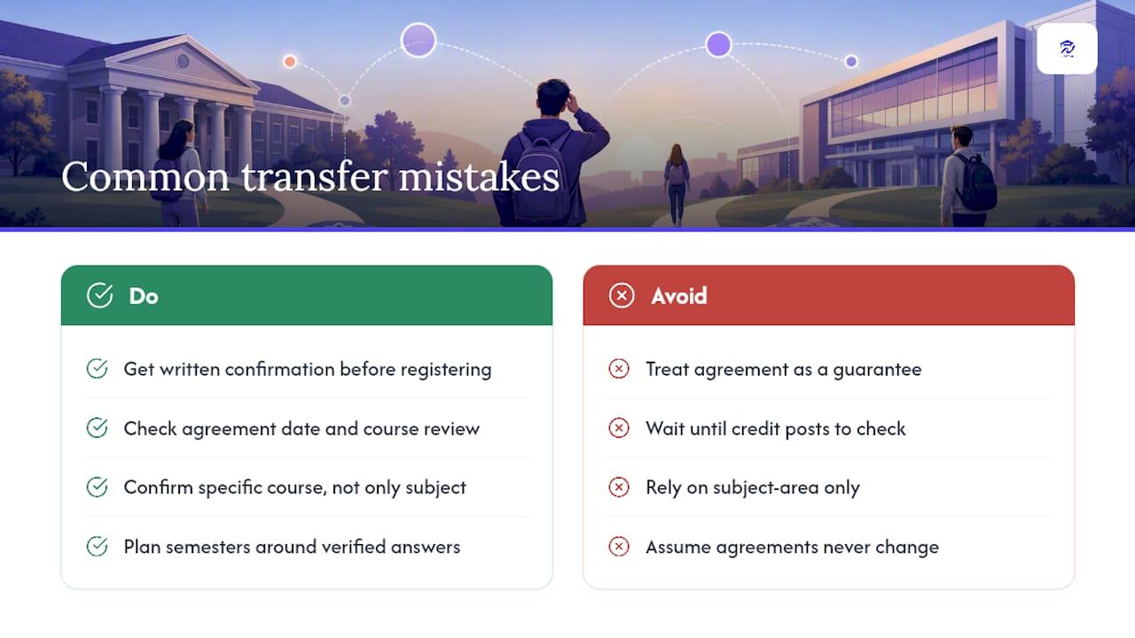 What Transfer Students Get Wrong About Articulation Agreements — overview diagram
