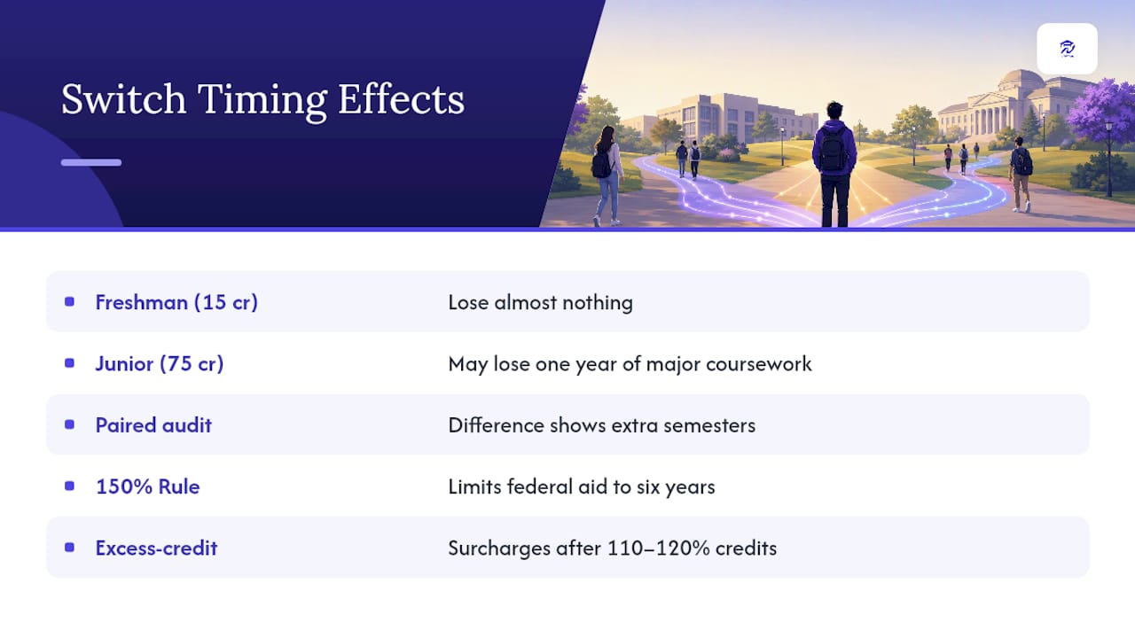 Earlier versus later major switching impact