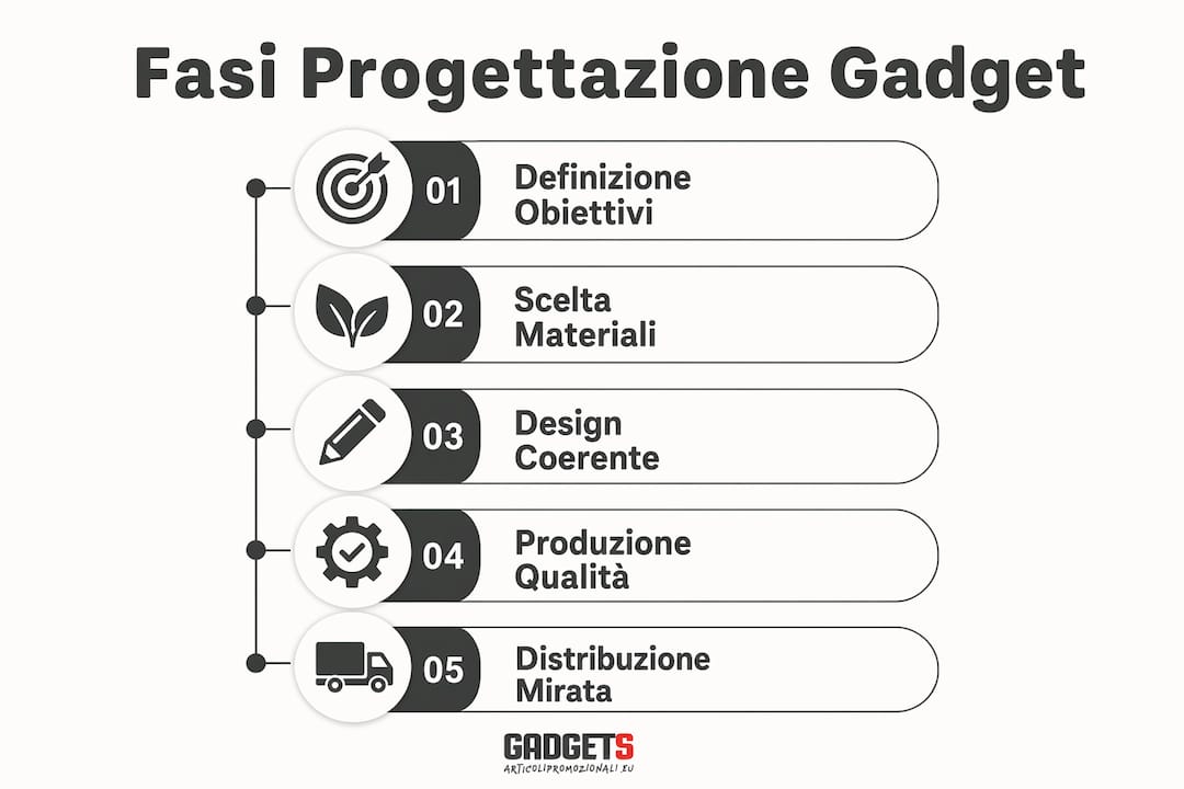 Infografica: tutte le fasi per progettare gadget personalizzati per la tua azienda