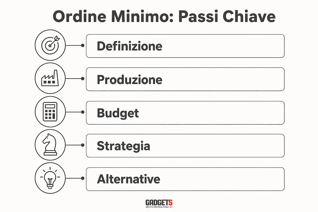 Infografica con i passaggi fondamentali per effettuare un ordine minimo