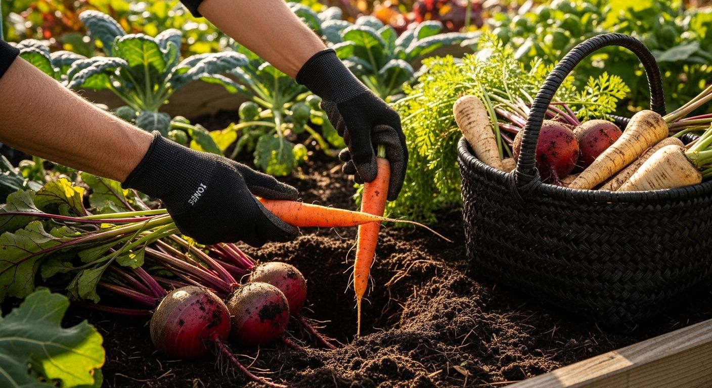 harvesting fall vegetables