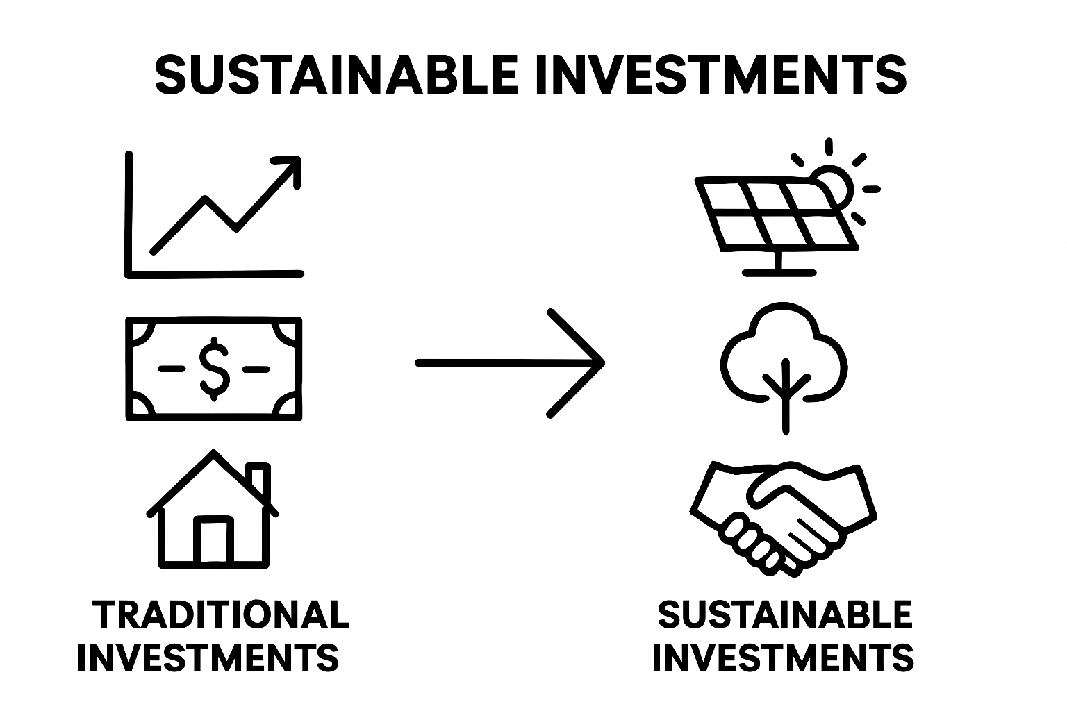 Visual comparison of traditional vs. sustainable investments in 2025
