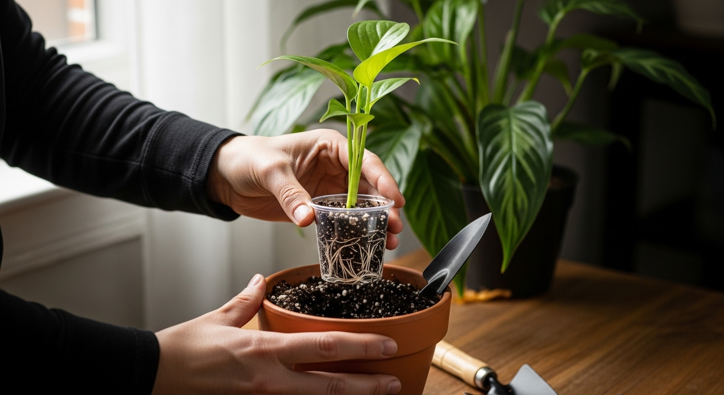 transplanting propagated houseplants