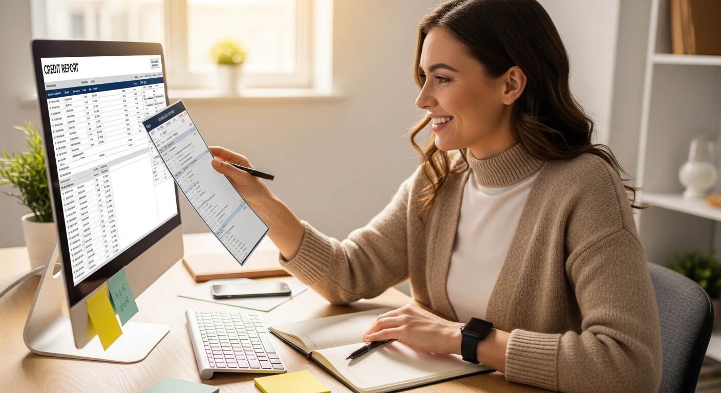 young woman credit management