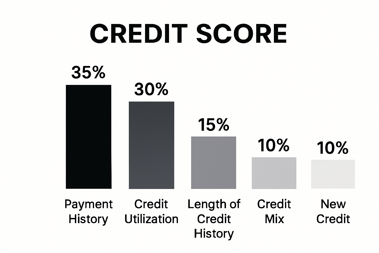 Credit score components bar chart infographic