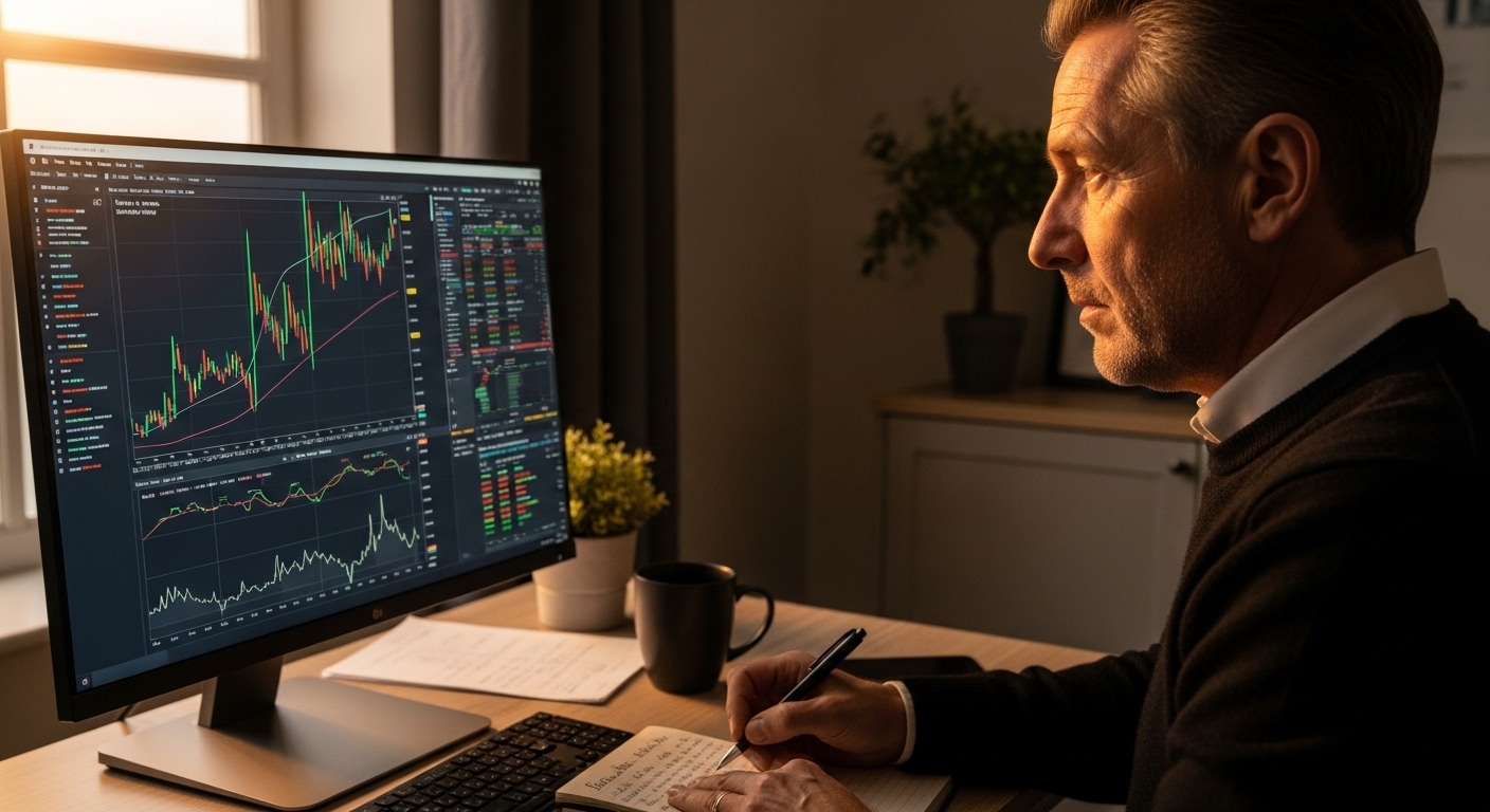 investor analyzing market indicators