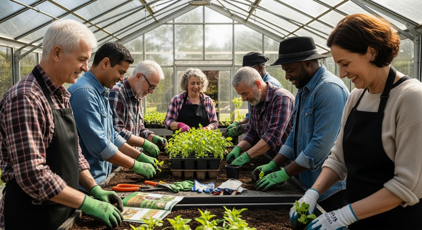 group greenhouse gardening beginners