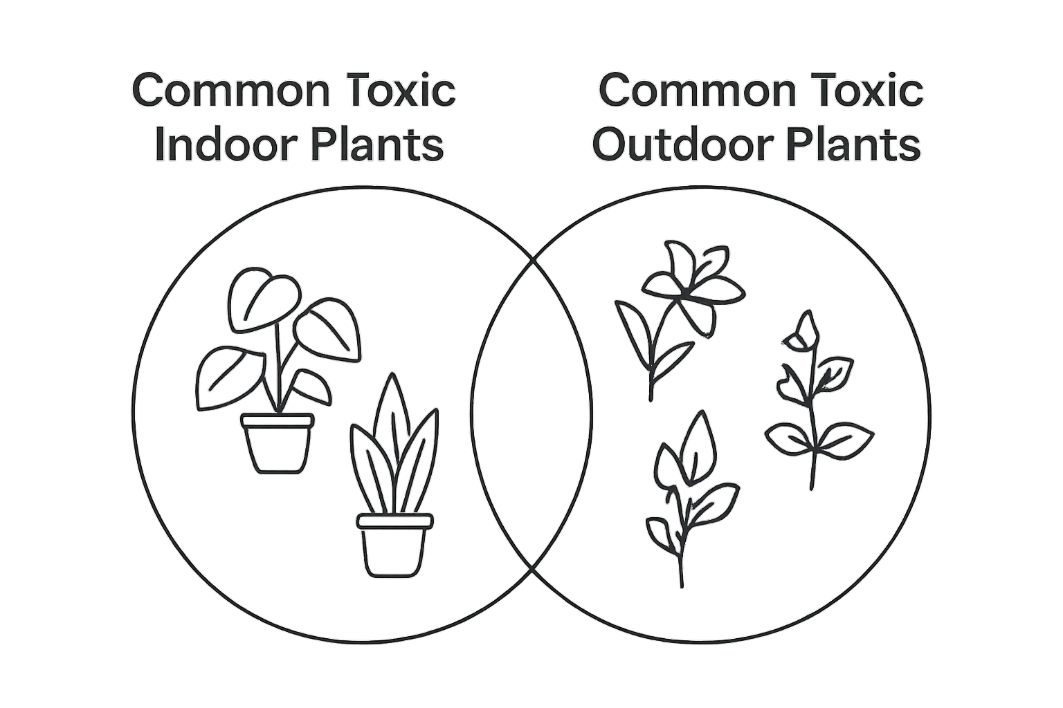 Comparison of toxic indoor and outdoor plants for pets