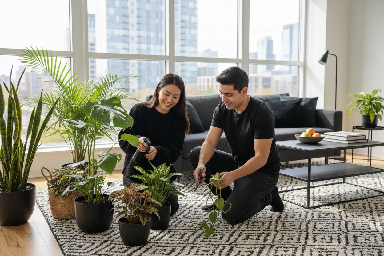modern apartment global houseplants