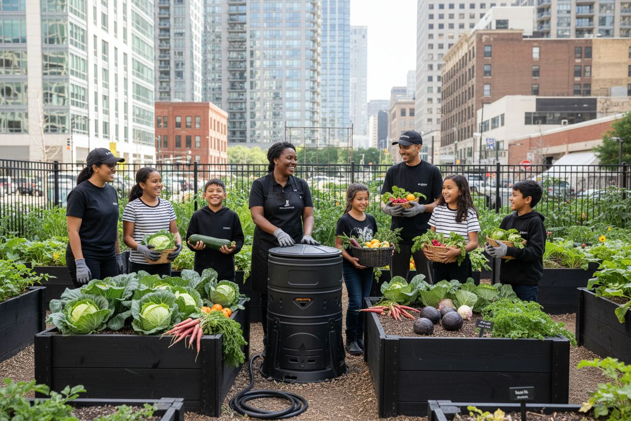 community organic garden harvest