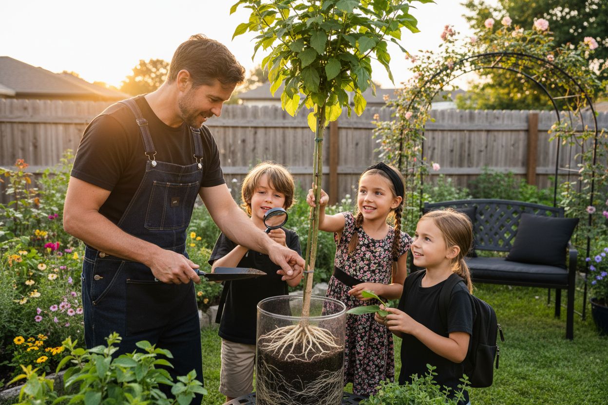 plant anatomy gardening scene