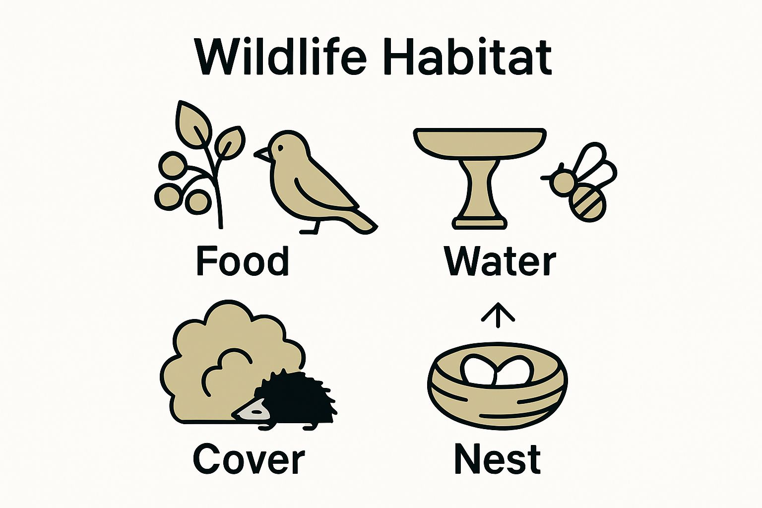 Four key wildlife habitat components visualization