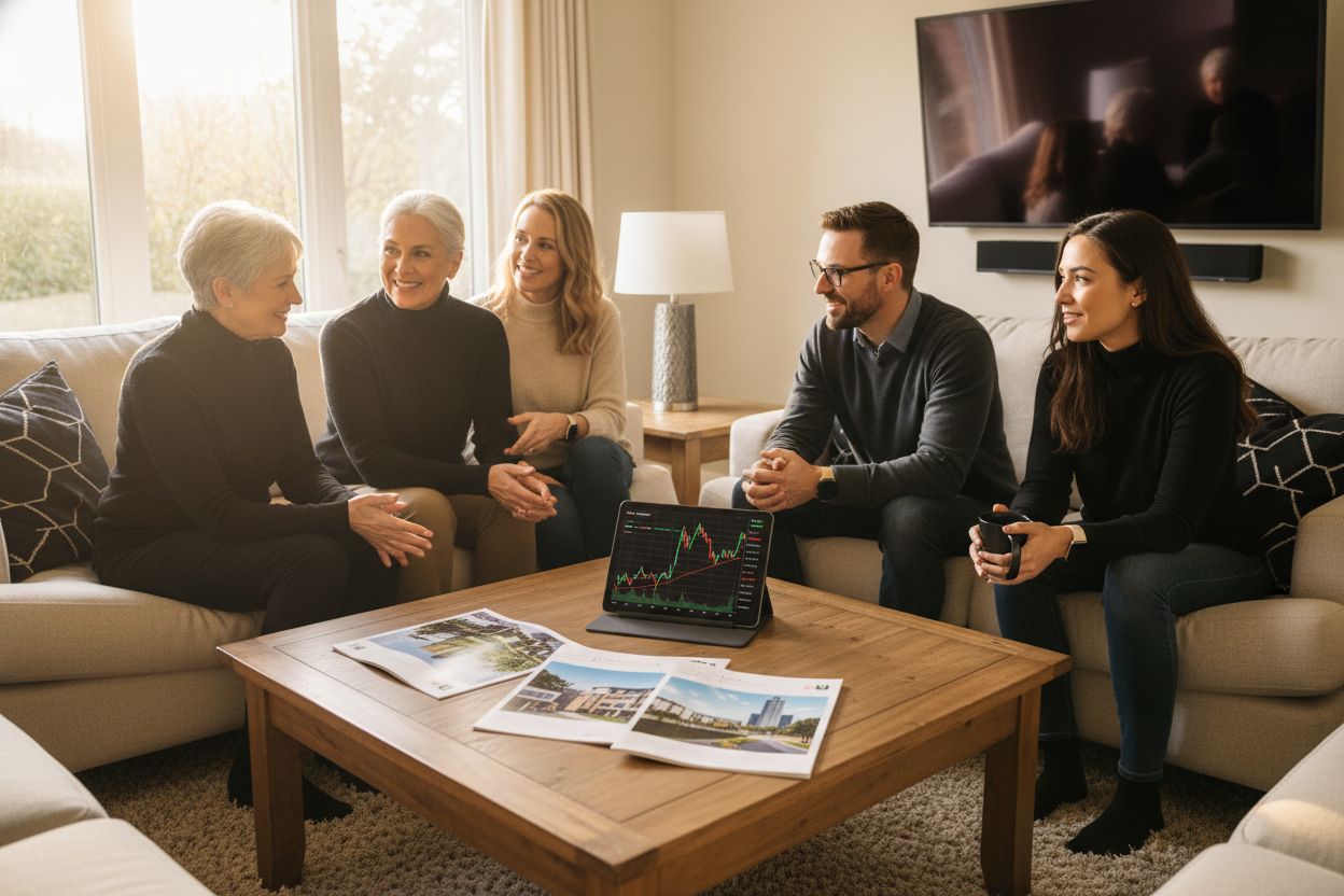 family discussing investment