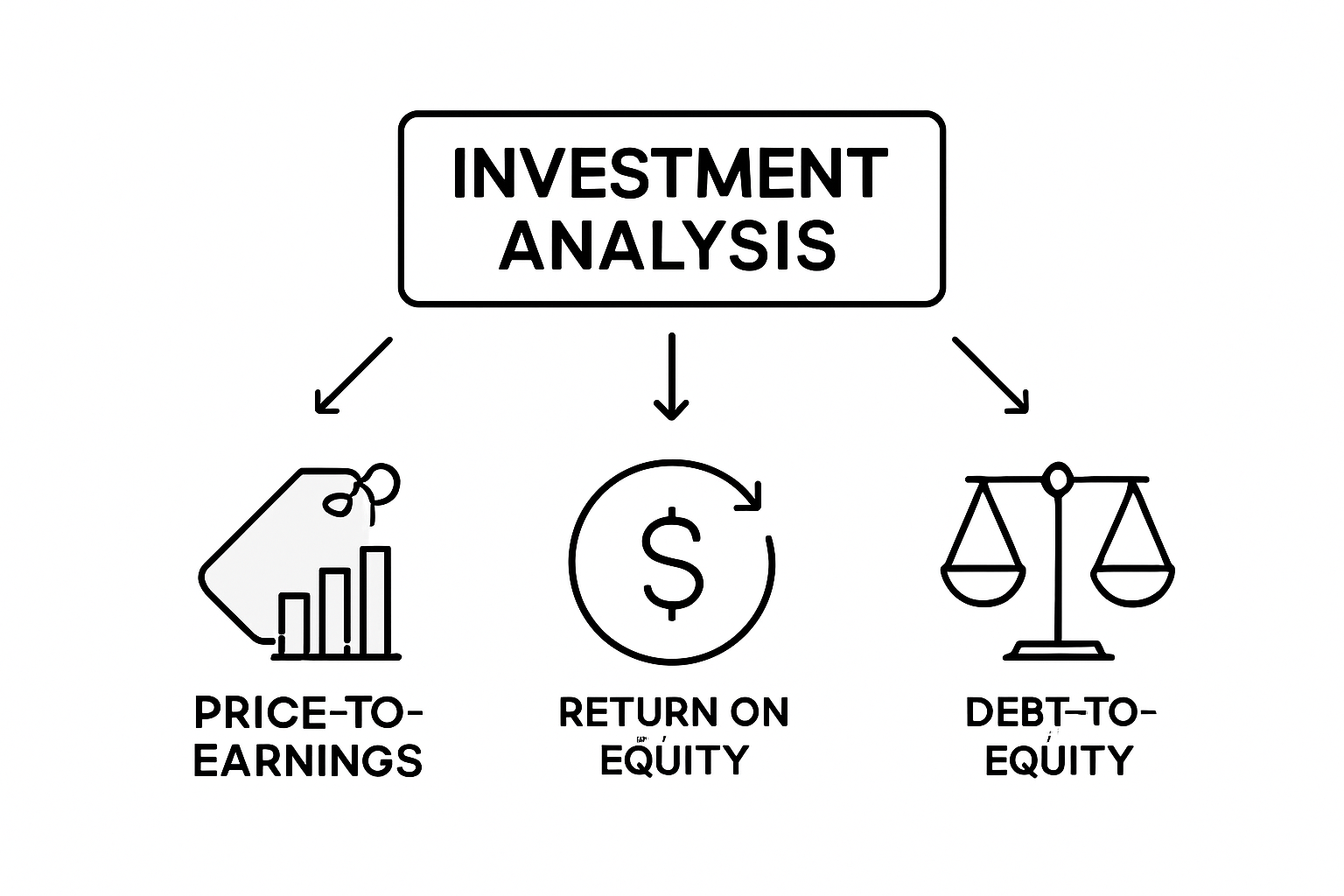 Infographic on top financial ratios for investment analysis