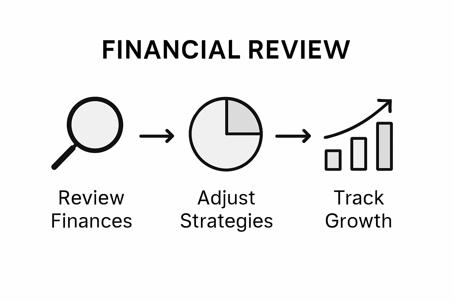 Infographic of tracking and reviewing financial progress
