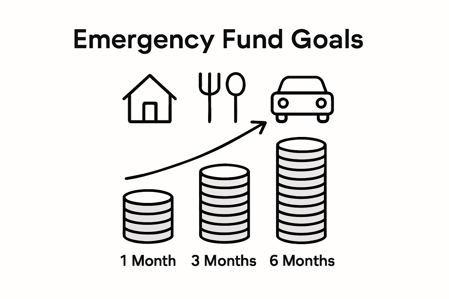 Infographic showing emergency fund calculation steps