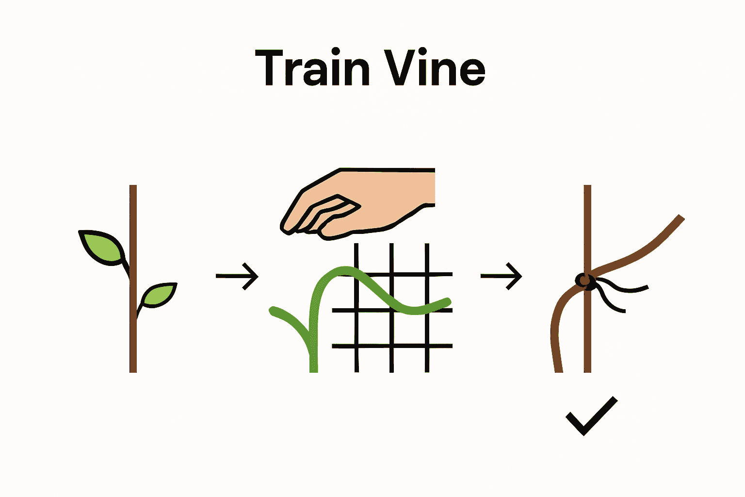 Infographic on steps to train climbing vines