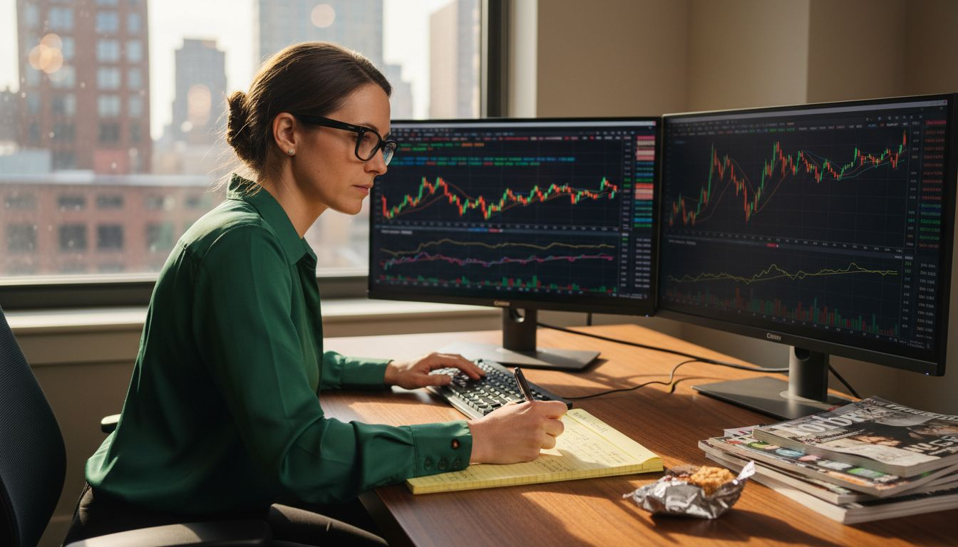 Trader reviewing stocks for harvesting opportunities