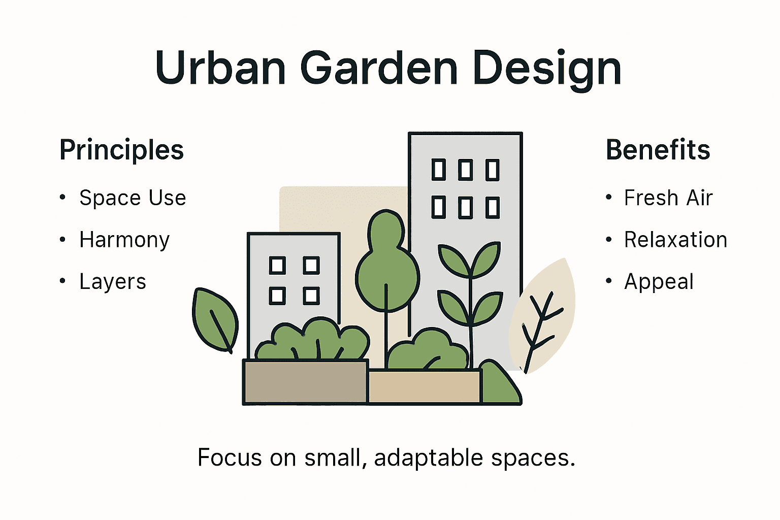 Infographic on urban garden design principles