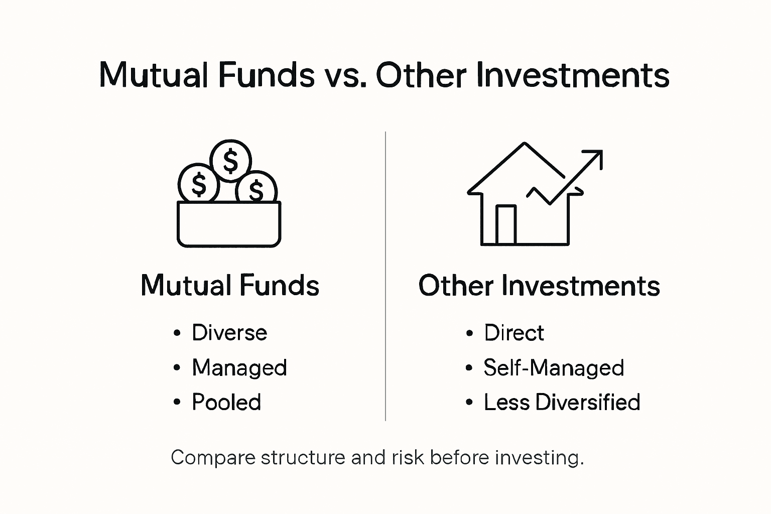 Infographic comparing mutual funds and other investments