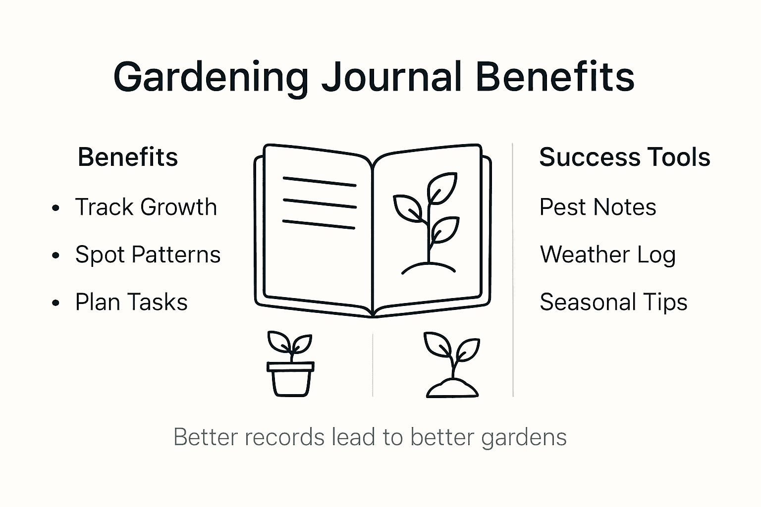 Infographic highlighting gardening journal benefits
