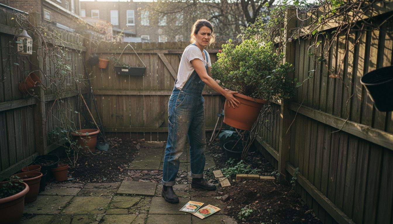 Urban gardener struggles with crowded space