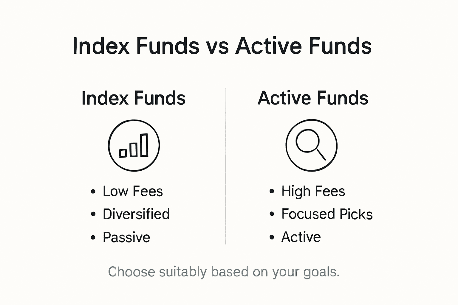 Infographic comparing index versus active funds