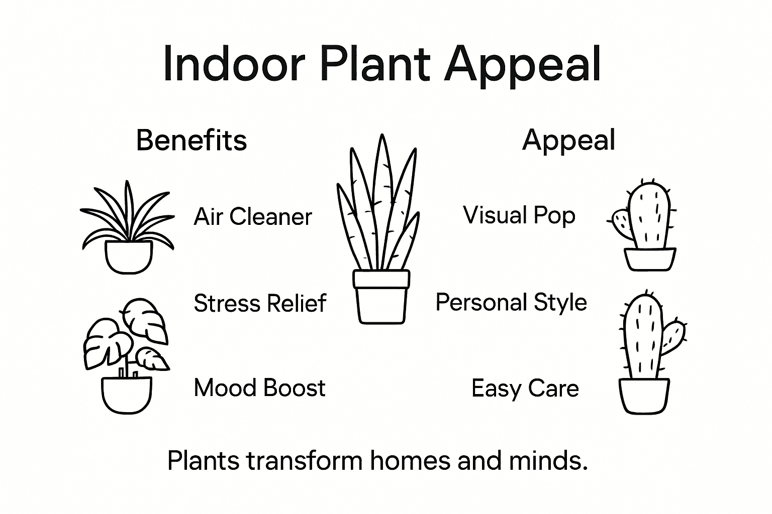 Infographic on indoor plant benefits and appeal