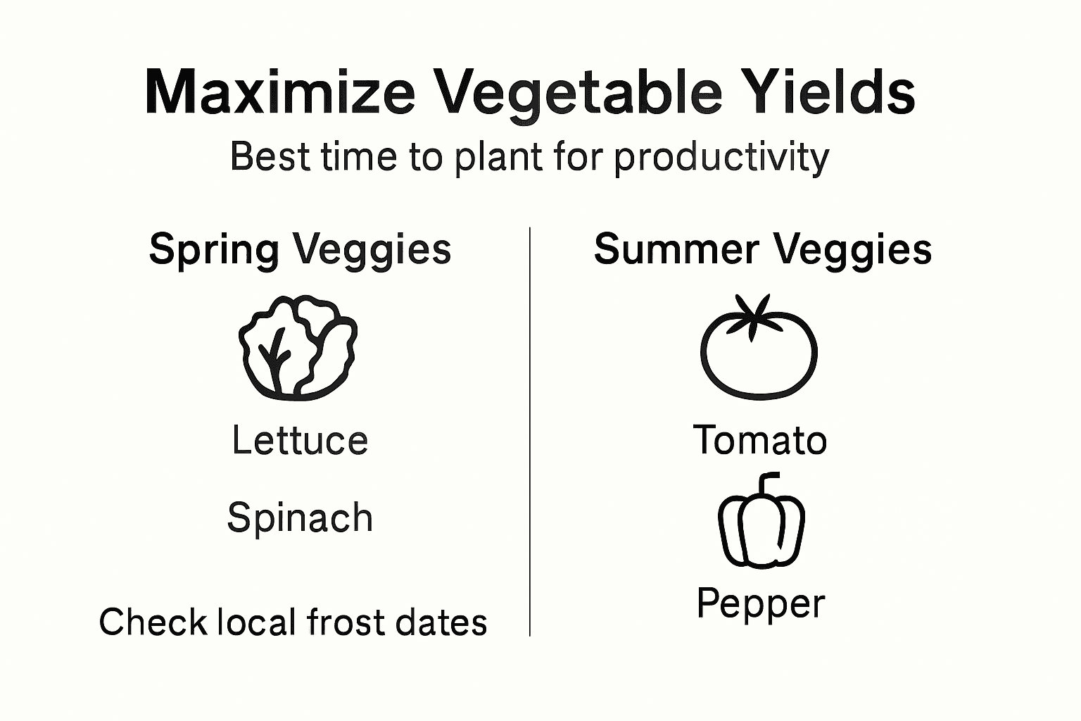 Infographic showing ideal planting times for vegetables