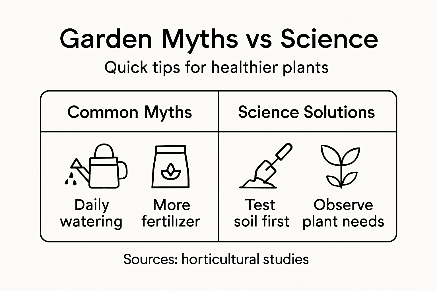 Infographic comparing myths and science tips