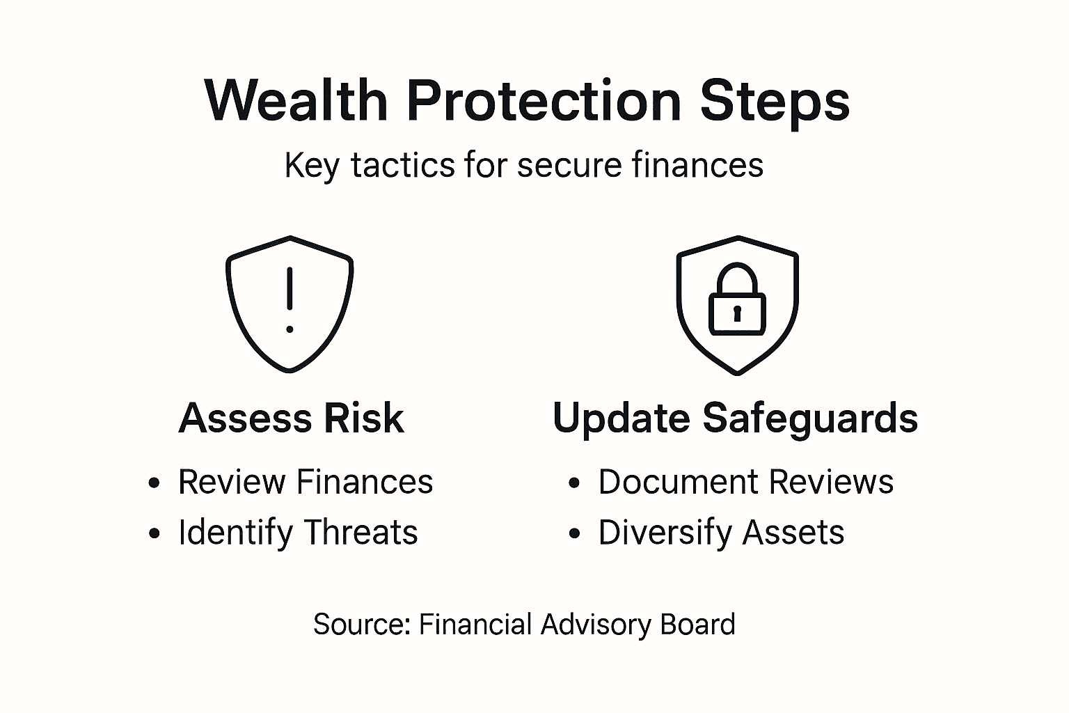 Infographic overview of wealth protection steps