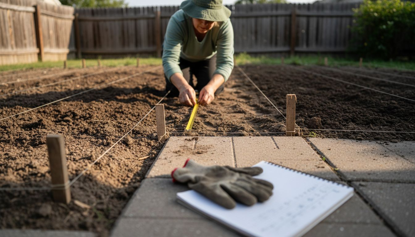 Marking straight vegetable planting rows