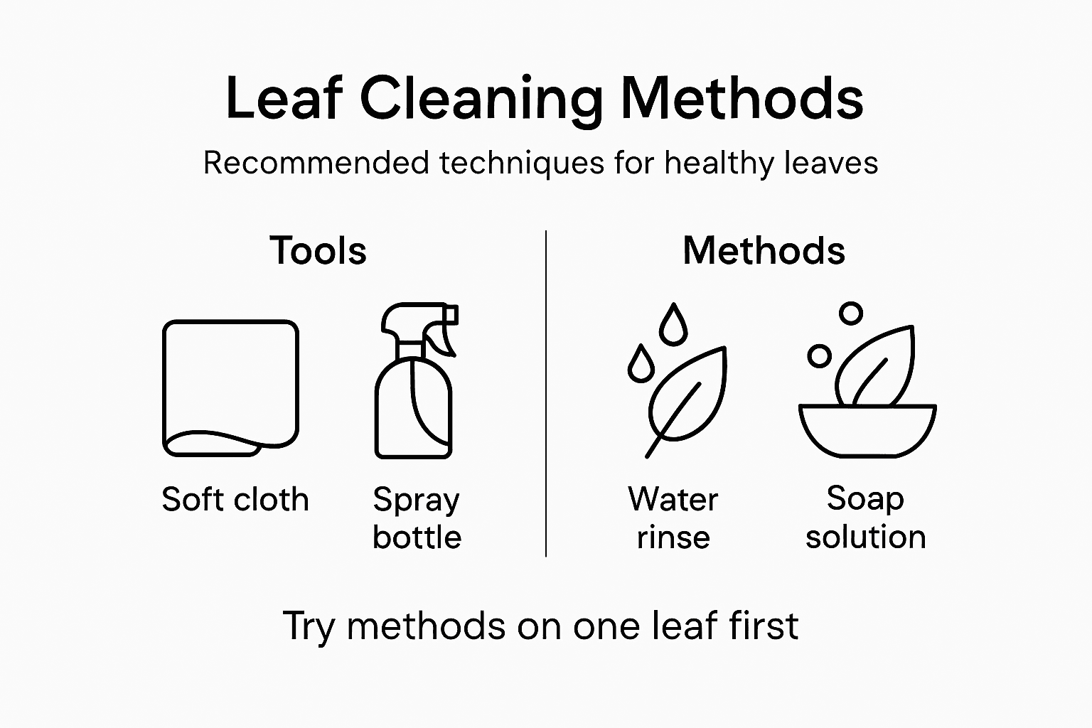 Infographic comparing leaf cleaning methods
