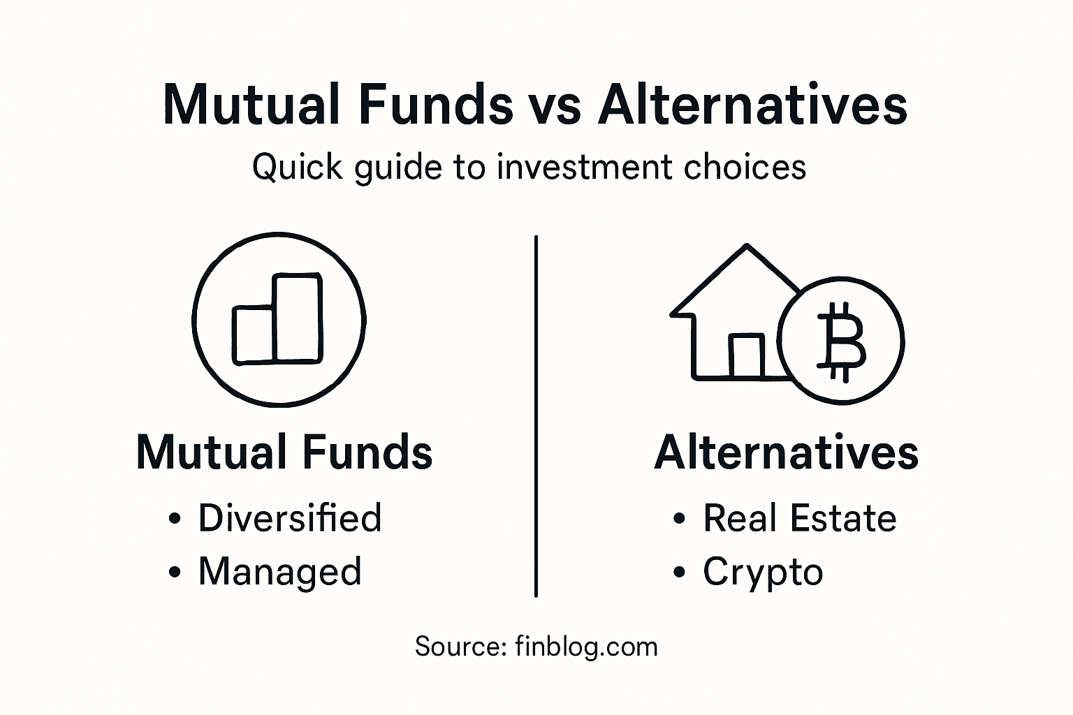 Infographic comparing mutual funds and alternatives