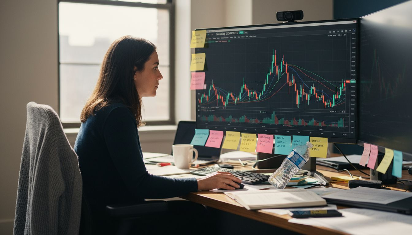 Fund manager analyzing investment chart